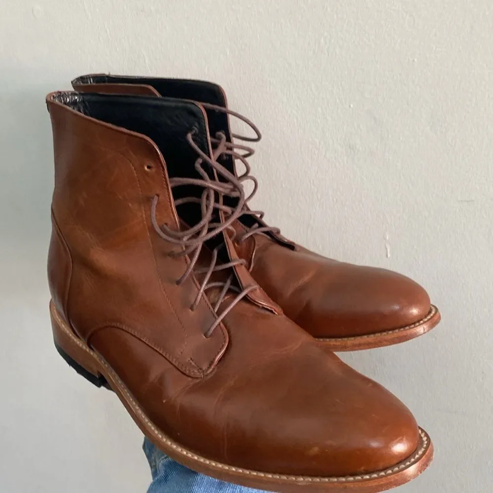 Nisolo Luciano Boots Saddle Brown Leather Sz 11.5